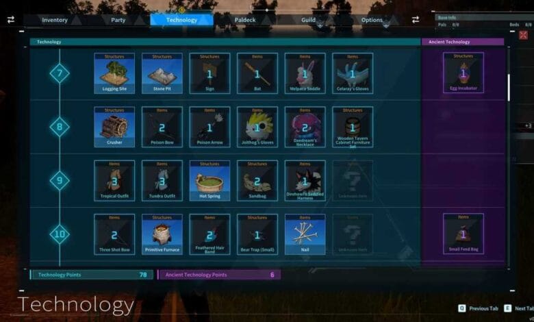How to get Technology Points Palworld